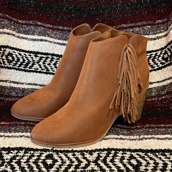 MIA Cisco Ankle Cowboy Boots with fringe sz 8.5 - Picture 1 of 8